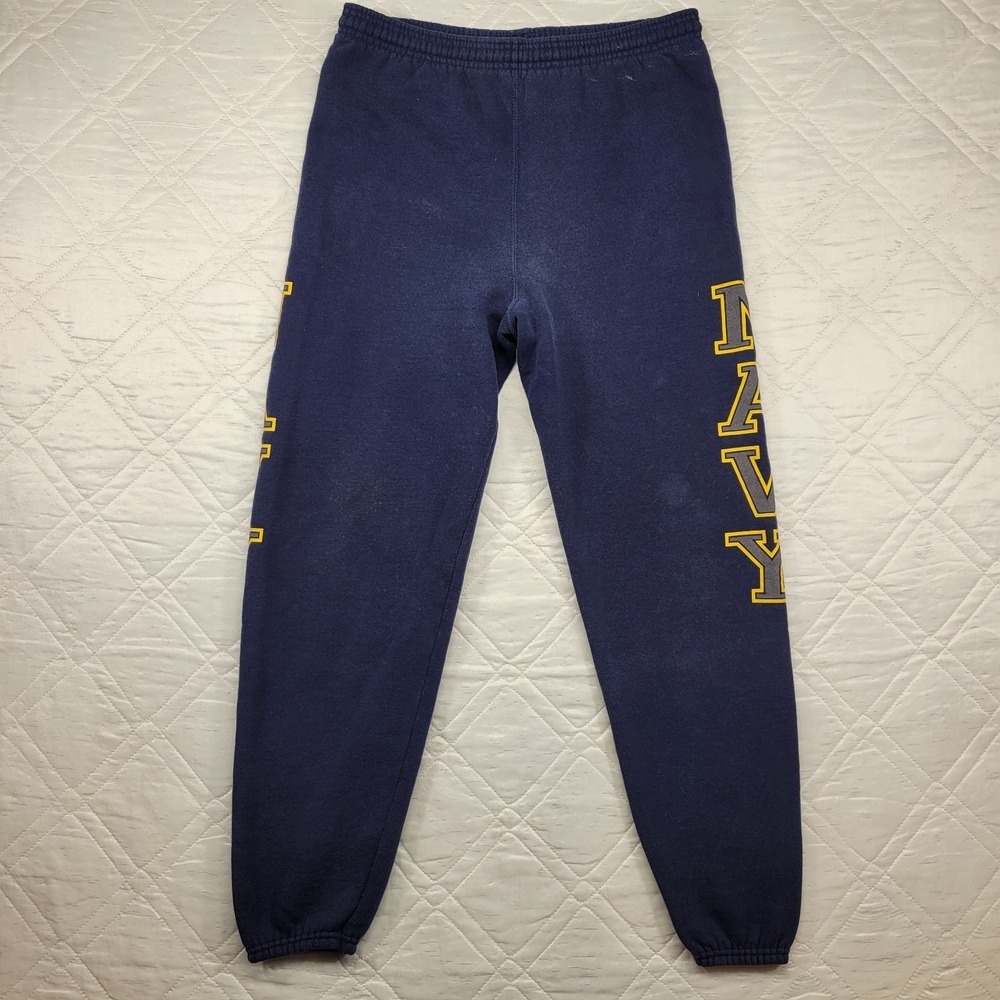 SOFFE Adult Fleece blue NAVY well worn sweatpants size M made‎ in the USA